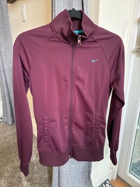 Nike Women’s Maroon Zip-Up Bomber Jacket